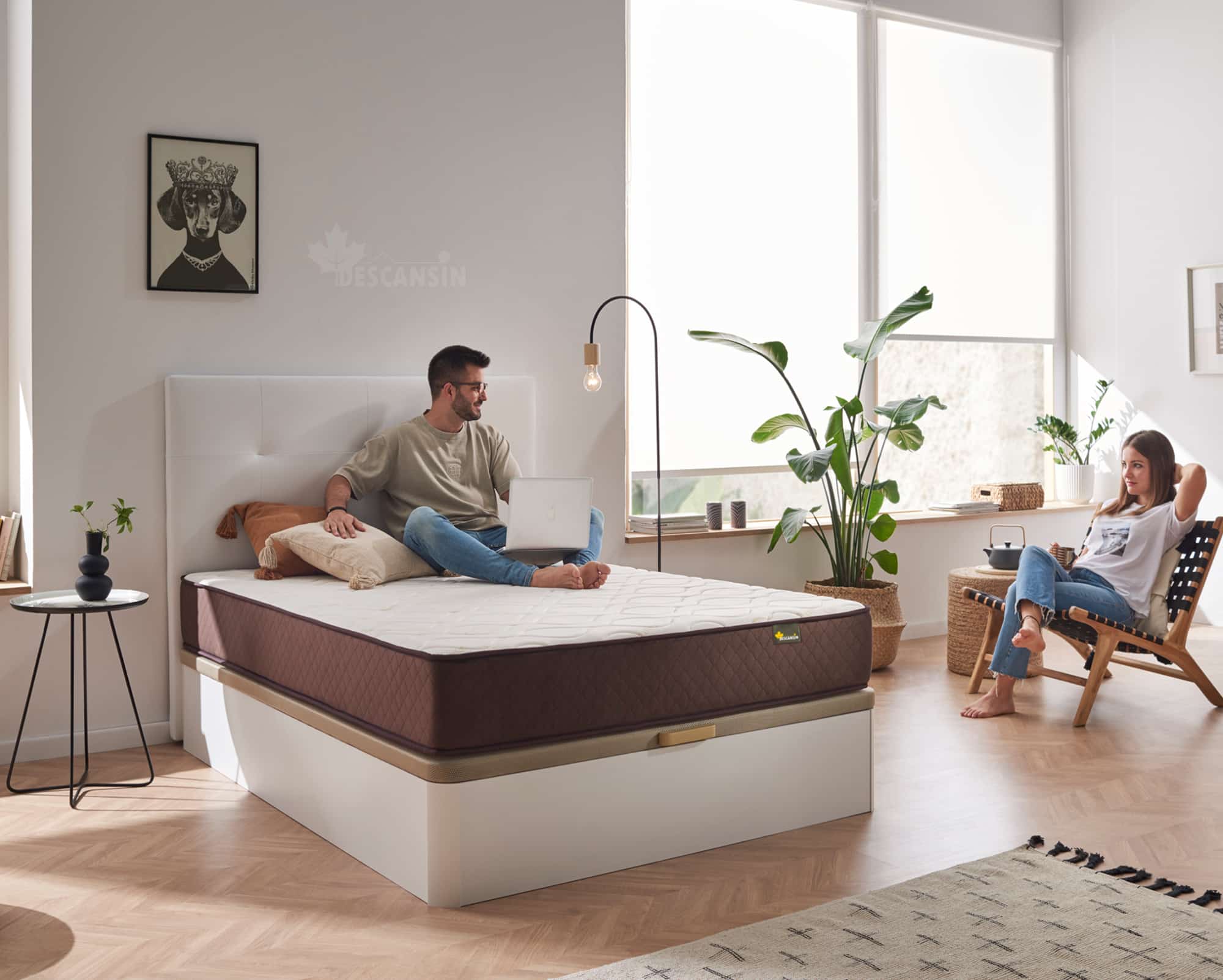 Canapé colchón cabecera y mesitas 135x190 - Productos - Muebles al Costo