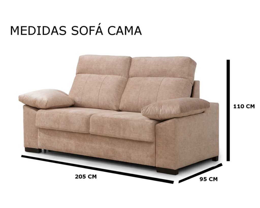 Sofá Cama italiano 3 plazas 205 x 110 x 95 Descansín - Imagen 2