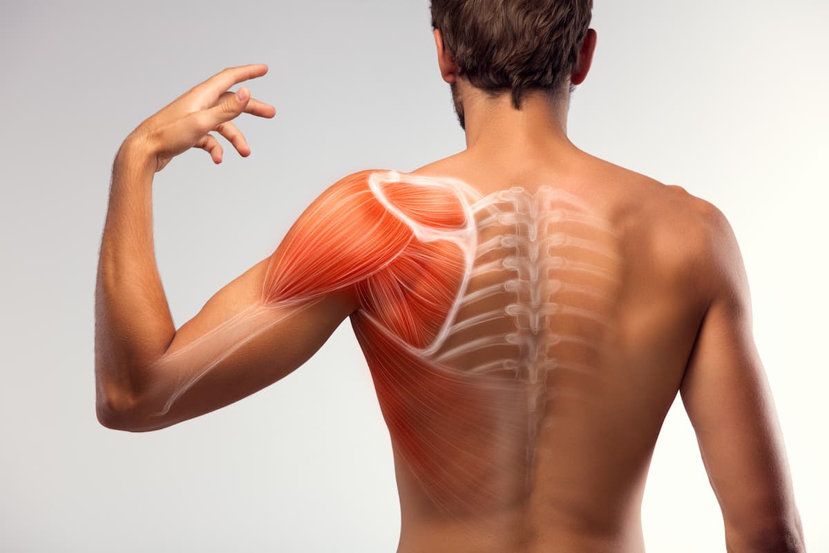 Ilustración de la anatomía de la espalda humana con sus principales zonas y músculos.